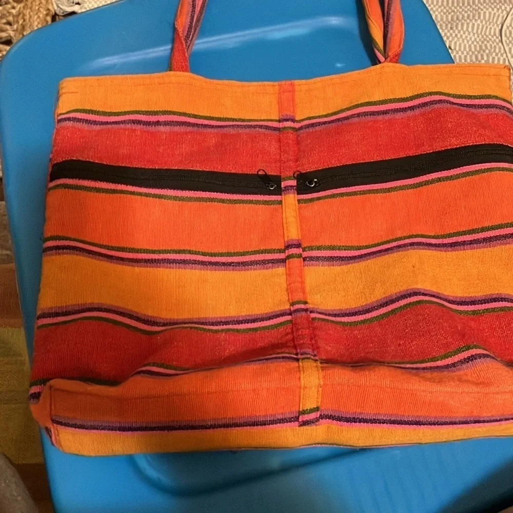 Guatemala cotton and embroidered tote bag XL